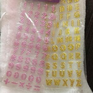 Pink and Gold Alphabet Stickers